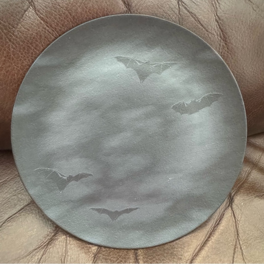 Flying Bats Stoneware Halloween Dinner Plate